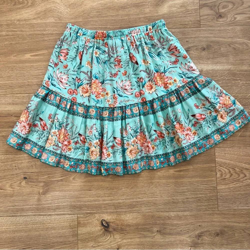 Arnhem Women’s 2 piece Flora Teal Skirt Set AUS Size 8 US Size 4Great Condition - Picture 6 of 13